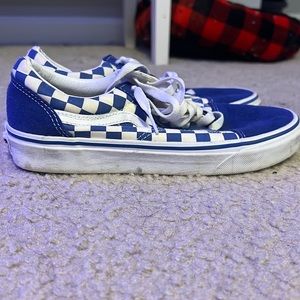 blue checkerboard vans🫐